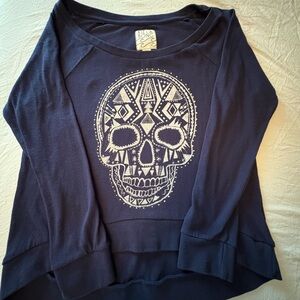 Billabong Navy Skull Long-sleeve Top